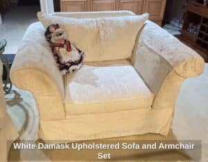 White-Damask-Upholstered-Sofa-and-Armchair-Set-third-image