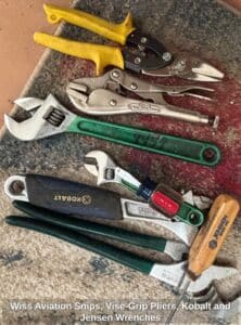 Wiss-Aviation-Snips-Vise-Grip-Pliers-Kobalt-and-Jensen-Wrenches