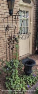 Wrought-Iron-Garden-Trellis-with-Hanging-Basket-and-Chimes