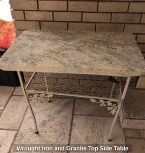 Wrought-Iron-and-Granite-Top-Side-Table