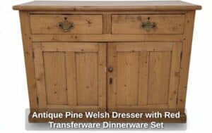 Antique-Pine-Welsh-Dresser-with-Red-Transferware-Dinnerware-Set-second-image