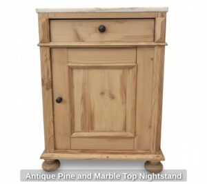 Antique-Pine-and-Marble-Top-Nightstand