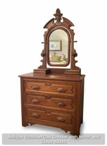 Antique-Victorian-Oak-Dresser-with-Mirror-and-Glove-Boxes