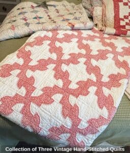 Collection-of-Three-Vintage-Hand-Stitched-Quilts