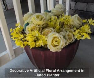 Decorative-Artificial-Floral-Arrangement-in-Fluted-Planter