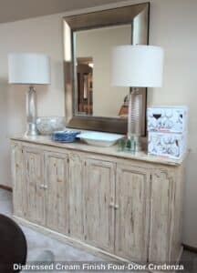 Distressed-Cream-Finish-Four-Door-Credenza