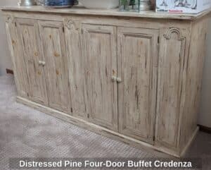 Distressed-Pine-Four-Door-Buffet-Credenza