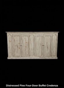 Distressed-Pine-Four-Door-Buffet-Credenza-fourth-image