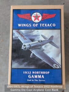ERTL-Wings-of-Texaco-Northrop-Gamma-Die-Cast-Airplane-Coin-Bank