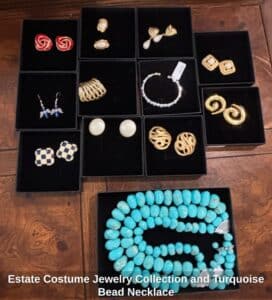 Estate-Costume-Jewelry-Collection-and-Turquoise-Bead-Necklace