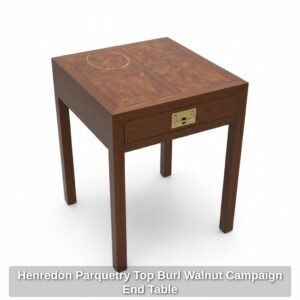 Henredon-Parquetry-Top-Burl-Walnut-Campaign-End-Table