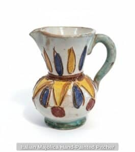 Italian-Majolica-Hand-Painted-Pitcher