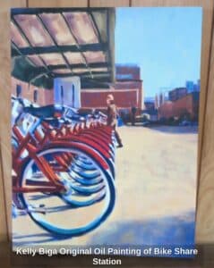Kelly-Biga-Original-Oil-Painting-of-Bike-Share-Station