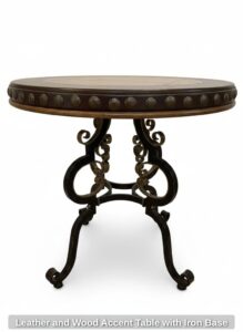 Leather-and-Wood-Accent-Table-with-Iron-Base