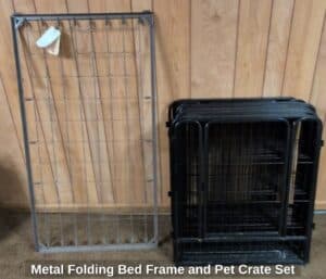 Metal-Folding-Bed-Frame-and-Pet-Crate-Set