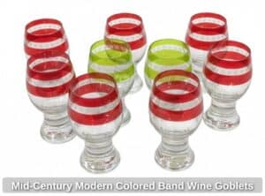 Mid-Century-Modern-Colored-Band-Wine-Goblets