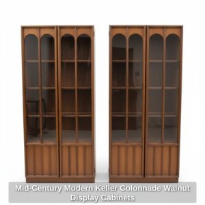 Mid-Century-Modern-Keller-Colonnade-Walnut-Display-Cabinets