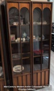 Mid-Century-Modern-Keller-Colonnade-Walnut-Display-Cabinets-third-image