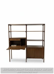 Mid-Century-Modern-Two-Bay-Modular-Wall-Unit-with-Secretary-Desk-fourth-image