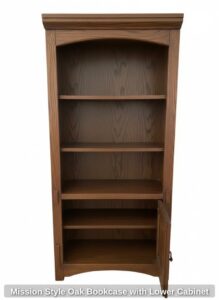Mission-Style-Oak-Bookcase-with-Lower-Cabinet