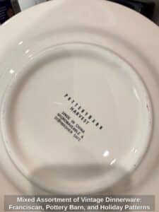 Mixed-Assortment-of-Vintage-Dinnerware-Franciscan-Pottery-Barn-and-Holiday-Patterns-third-image