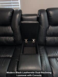 Modern-Black-Leatherette-Dual-Reclining-Loveseat-with-Console-fourth-image