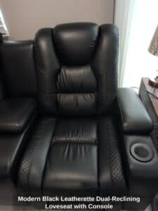 Modern-Black-Leatherette-Dual-Reclining-Loveseat-with-Console-second-image