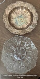 Silver-Plated-Serving-Bowl-and-Pressed-Glass-Dish-Set