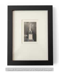 Small-Framed-Print-of-a-Church-Steeple