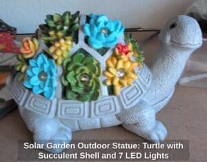 Solar-Garden-Outdoor-Statue-Turtle-with-Succulent-Shell-and-LED-Lights