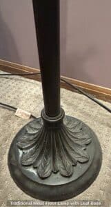Traditional-Metal-Floor-Lamp-with-Leaf-Base-second-image