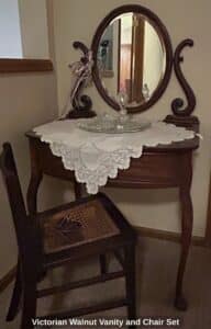 Victorian-Walnut-Vanity-and-Chair-Set