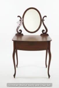 Victorian-Walnut-Vanity-and-Chair-Set-third-image