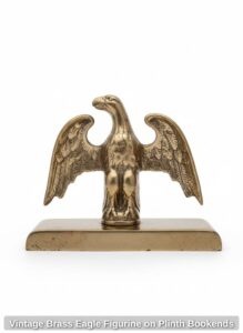 Vintage-Brass-Eagle-Figurine-on-Plinth-Bookends