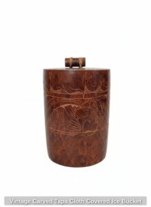 Vintage-Carved-Tapa-Cloth-Covered-Ice-Bucket