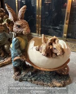 Vintage-Chrisdon-Resin-Rabbit-Figurine-Collection