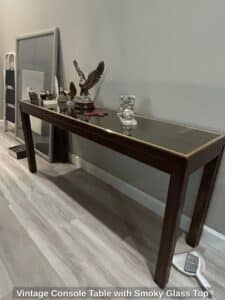 Vintage-Console-Table-with-Smoky-Glass-Top