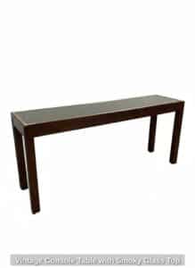 Vintage-Console-Table-with-Smoky-Glass-Top-fourth-image