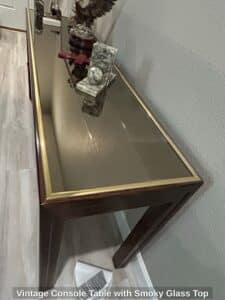 Vintage-Console-Table-with-Smoky-Glass-Top-second-image