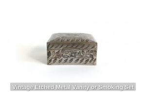 Vintage-Etched-Metal-Vanity-or-Smoking-Set-third-image