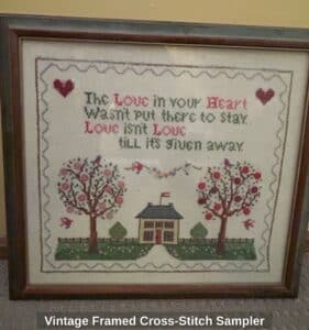 Vintage-Framed-Cross-Stitch-Sampler