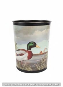 Vintage-Mallard-Duck-Decorative-Wastebasket