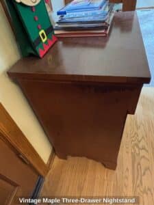 Vintage-Maple-Three-Drawer-Nightstand-third-image