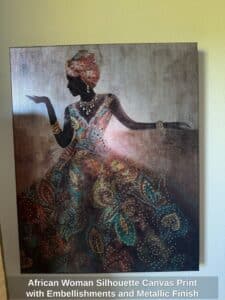 African-Woman-Silhouette-Canvas-Print-with-Embellishments-and-Metallic-Finish