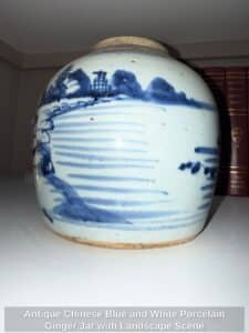 Antique-Chinese-Blue-and-White-Porcelain-Ginger-Jar-with-Landscape-Scene-B