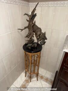 Bronze-Bear-Sculpture-on-Pedestal