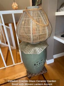 Celadon-Crackle-Glaze-Ceramic-Garden-Stool-with-Woven-Lantern-Accent