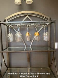 Metal-Bar-Cart-with-Glass-Shelves-and-Wine-Glass-Rack