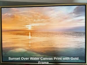 Sunset-Over-Water-Canvas-Print-with-Gold-Frame