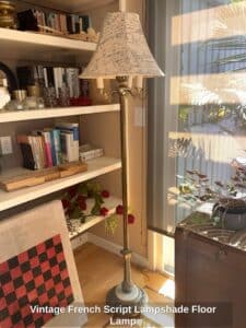 Vintage-French-Script-Lampshade-Floor-Lamp